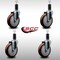 Service Caster 5'' SS Maroon Poly Wheel Swivel 1-1/4'' Expanding Stem Caster Set, 4PK SCC-SSEX20S514-PPUB-MRN-114-4 - alternate 2
